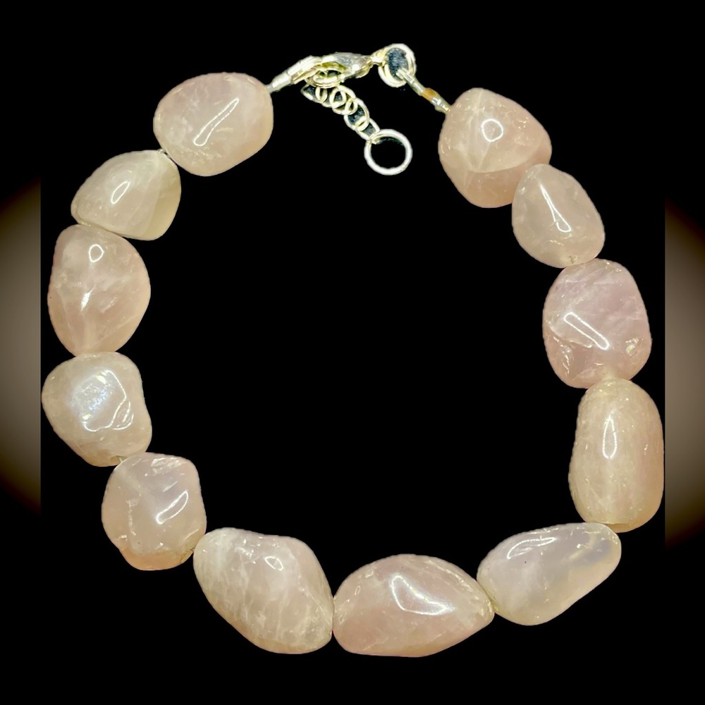 Vintage Pink Rose Quartz 12-Bead Bracelet